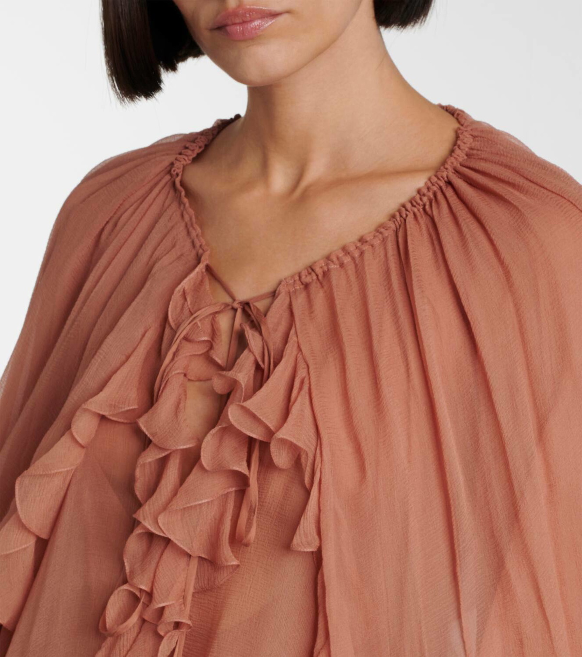 Chloé Ruffled silk muslin cape Chloe