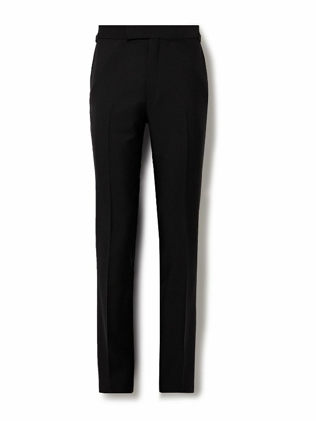 Photo: Kingsman - Argylle Slim-Fit Tapered Wool and Mohair-Blend Tuxedo Trousers - Black
