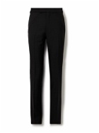 Kingsman - Argylle Slim-Fit Tapered Wool and Mohair-Blend Tuxedo Trousers - Black