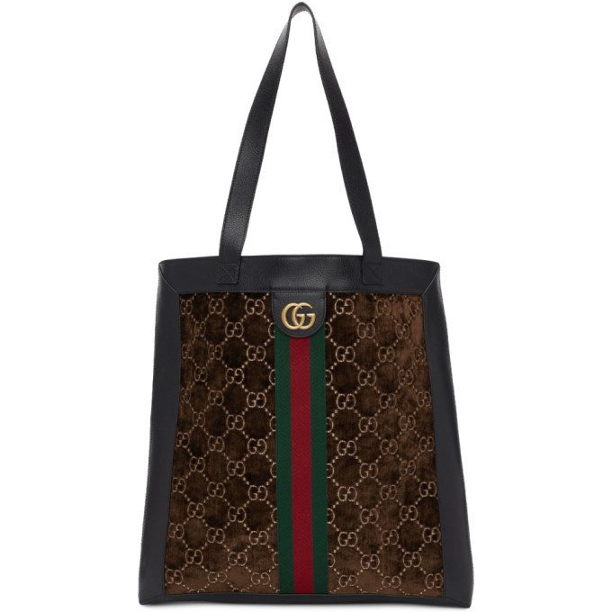 Photo: Gucci Brown Velvet GG Tote