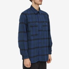 Engineered Garments Men's Flannel Work Shirt in Navy/Black