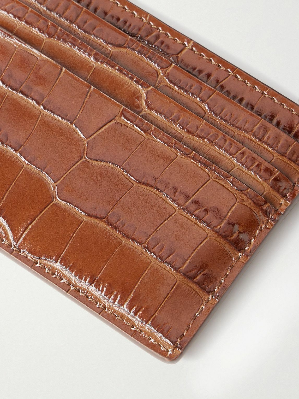 TOM FORD - Croc-Effect Leather Cardholder TOM FORD