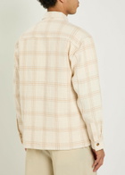 NN07 Adwin Checked Cotton-blend Overshirt White