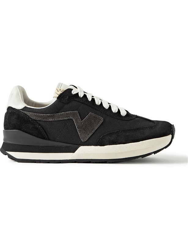 Photo: Visvim - FKT Runner Suede and Leather-Trimmed Nylon-Blend Sneakers - Black