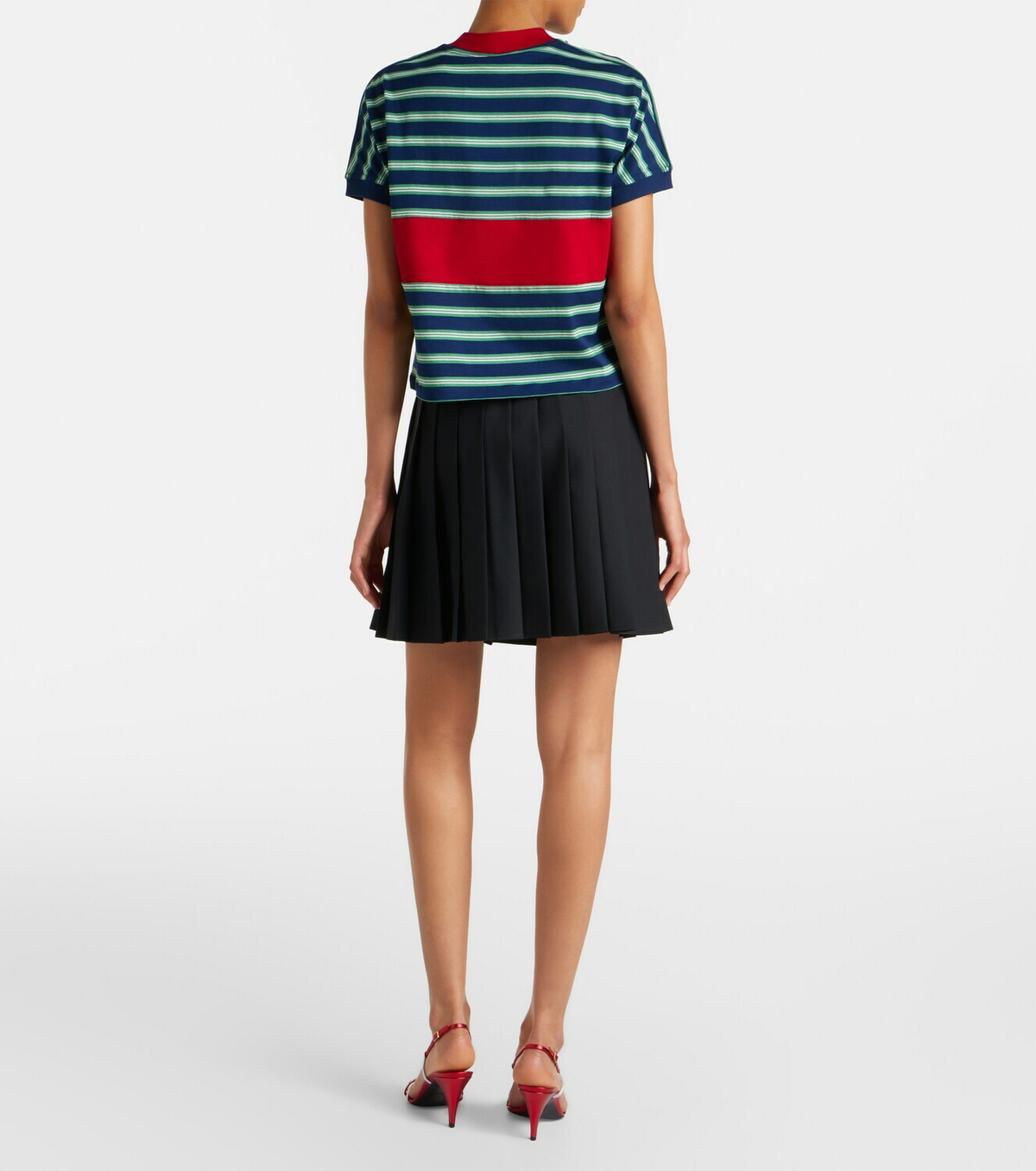 Versace Pleated wool and mohair miniskirt