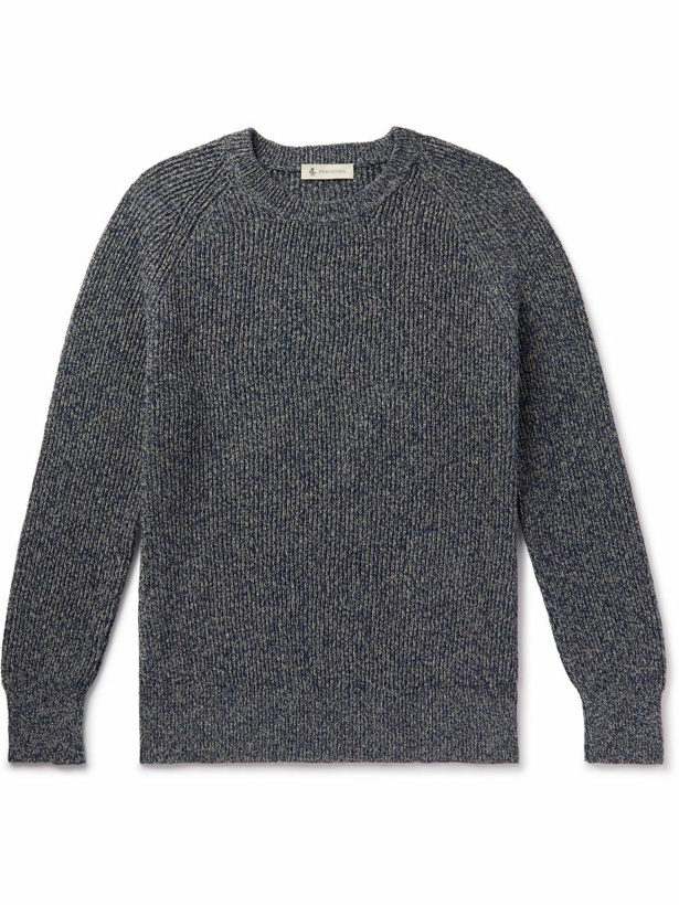 Photo: Piacenza Cashmere - Slim-Fit Ribbed Cotton and Linen-Blend Sweater - Blue