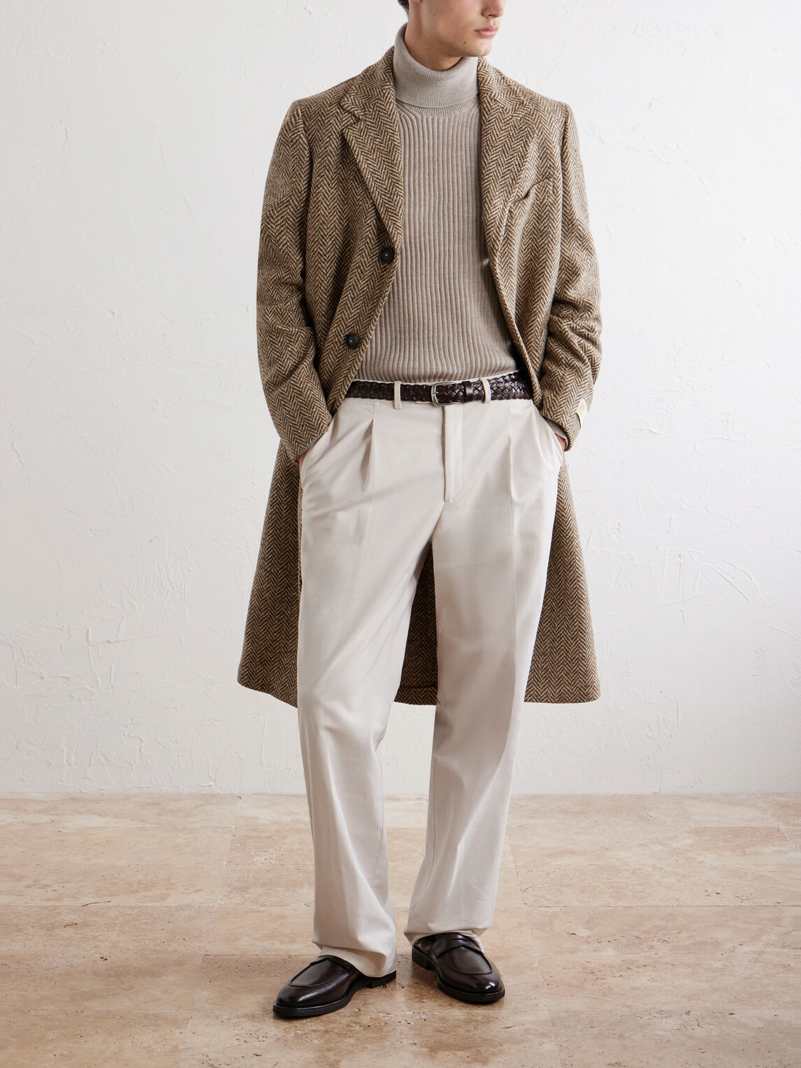 Massimo Alba - Mercury Herringbone Virgin Wool Coat - Neutrals