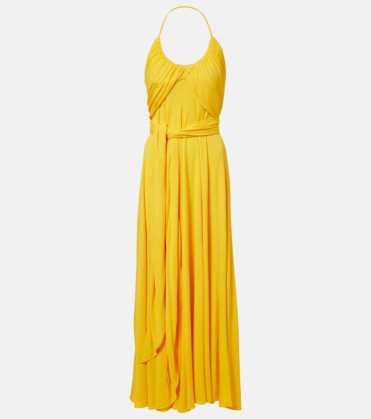 Alaïa Draped halterneck jersey maxi dress