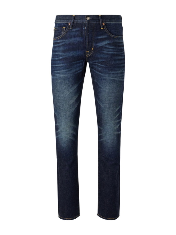 Photo: TOM FORD - Slim-Leg Selvedge Jeans - Blue