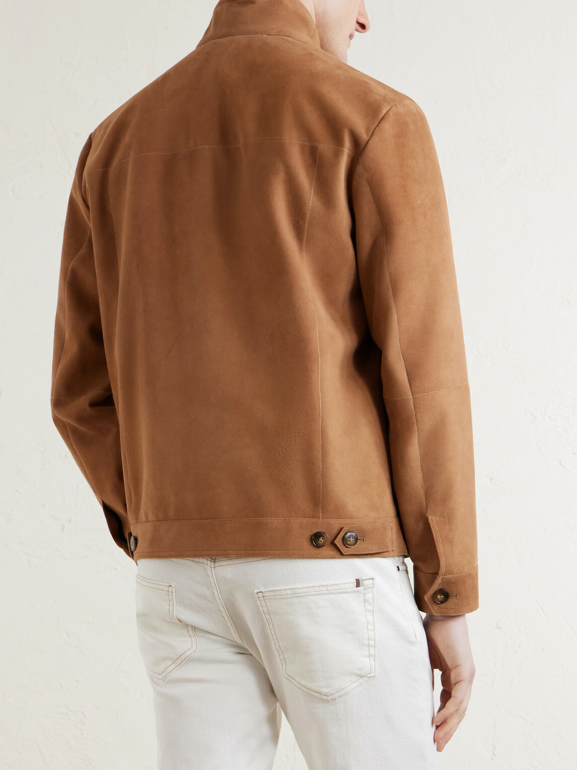 Canali - Suede Harrington Jacket - Brown