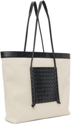 Bottega Veneta Off-White & Black Portello Tote