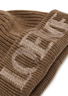 Loewe Logo-embroidered Ribbed Wool Beanie - Brown - One Size