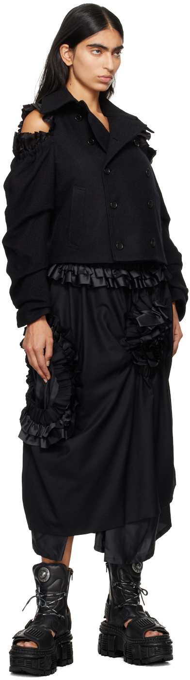 Noir Kei Ninomiya Black Milled Wool Jacket