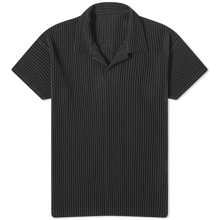 Photo: Homme Plissé Issey Miyake Men's Pleated Polo Shirt in Black
