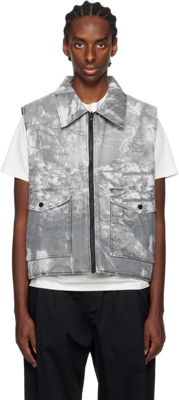Photo: Metalwood Studio Gray & Black Poly Filled Reversible Vest