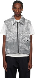 Metalwood Studio Gray & Black Poly Filled Reversible Vest
