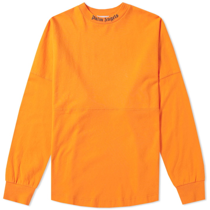 Photo: Palm Angels Long Sleeve Mock Neck Tee Prison Orange & Black