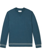 MR P. - Contrast-Tipped Loopback Organic Cotton-Jersey Sweatshirt - Blue