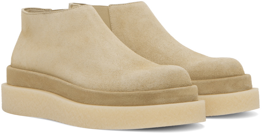 Jil Sander Beige Thick Suede Loafers