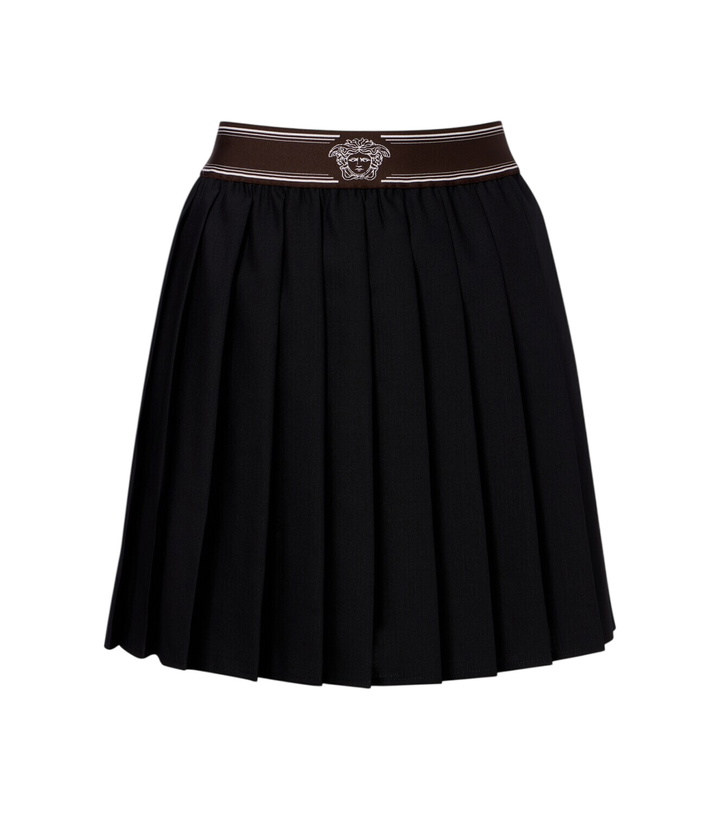 Photo: Versace Pleated wool and mohair miniskirt