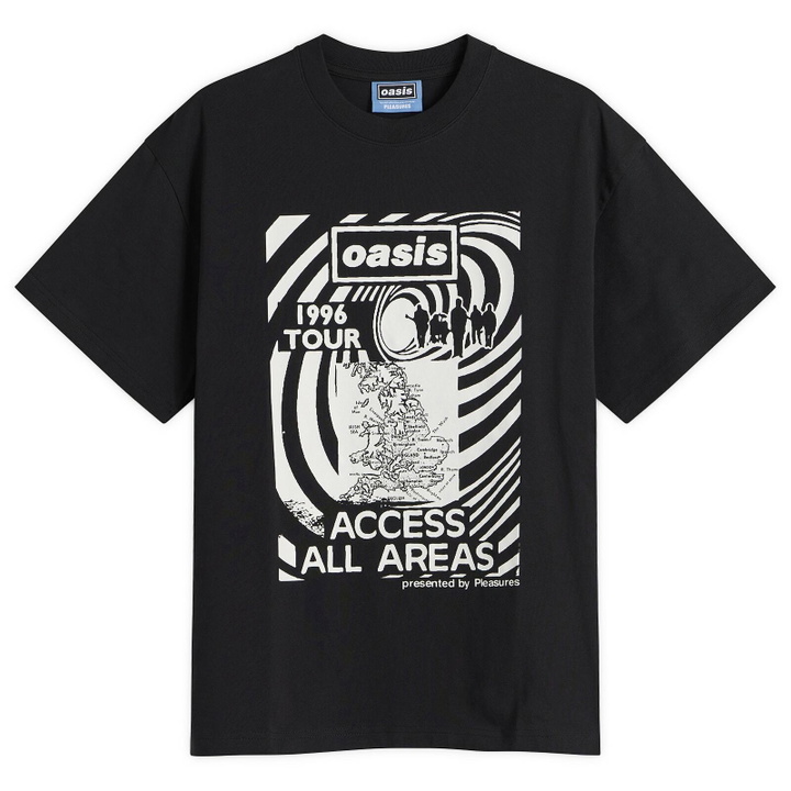 Photo: Pleasures Men's x Oasis All Access T-Shirt in Black