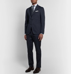 Canali - Navy Slim-Fit Cotton-Blend Suit Trousers - Blue