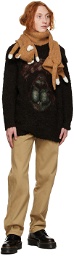 Doublet Black Knit Bear Jacquard Sweatshirt
