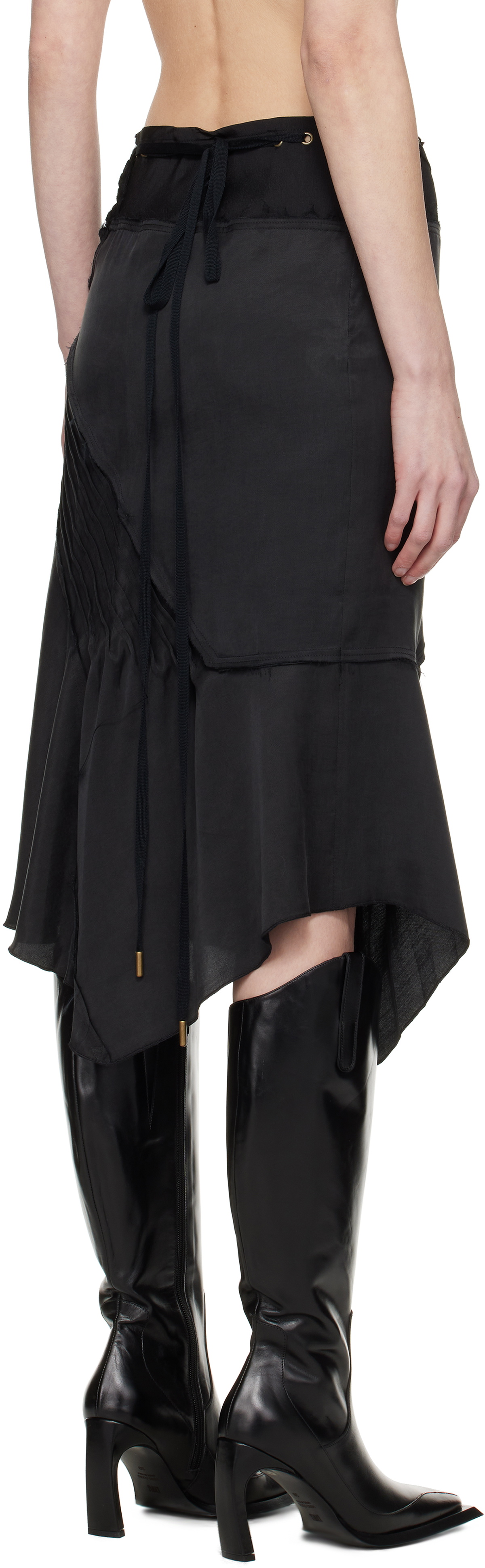 KNWLS Black Elisir Midi Skirt