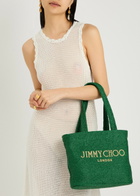 Jimmy Choo Beach Medium Raffia Tote - Green - One Size