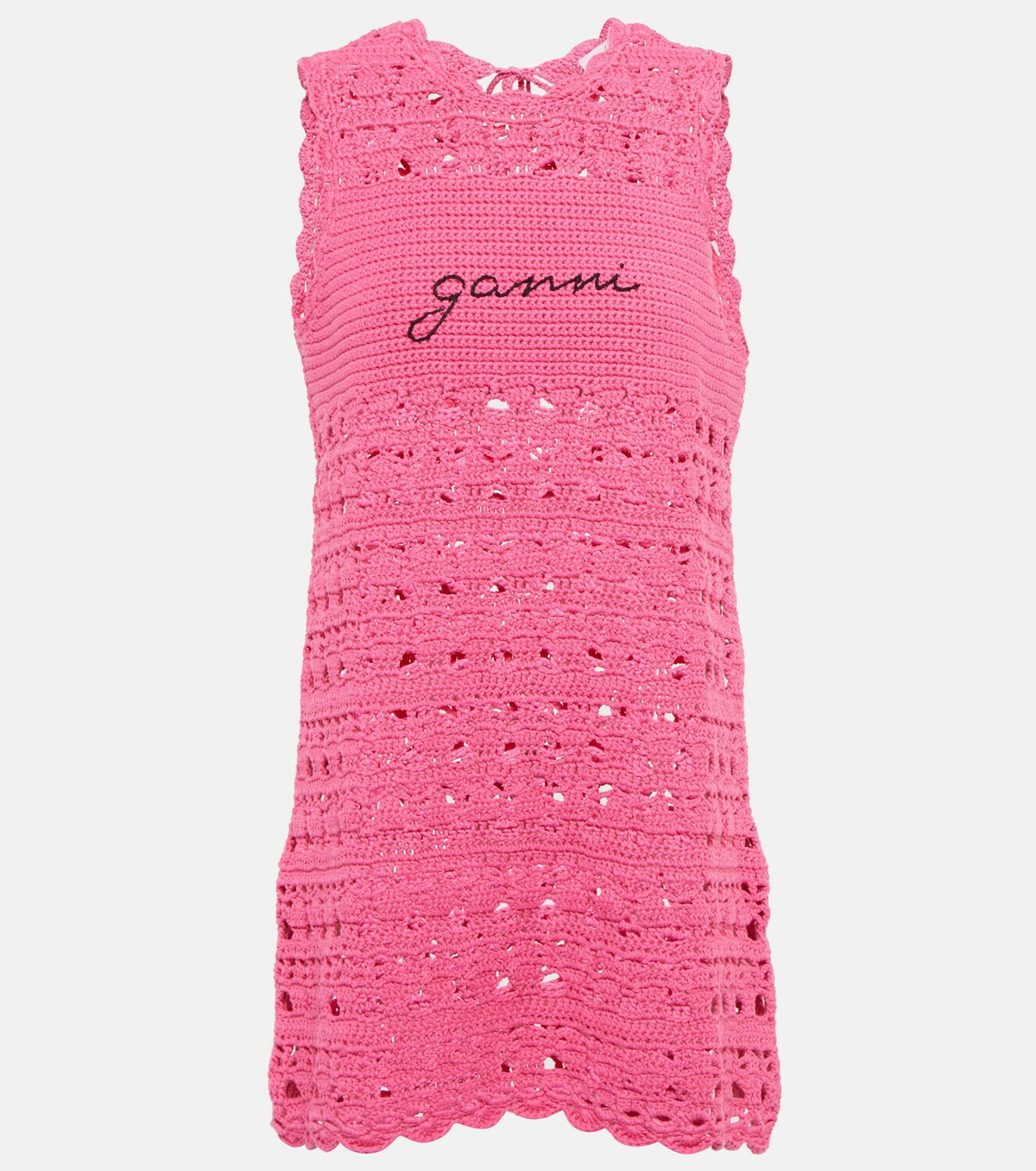 Ganni - Logo crochet minidress GANNI