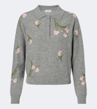Erdem Floral intarsia wool polo sweater