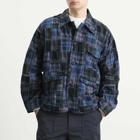 Universal Works Men's Madras Patchwork Duty Jacket in Navy