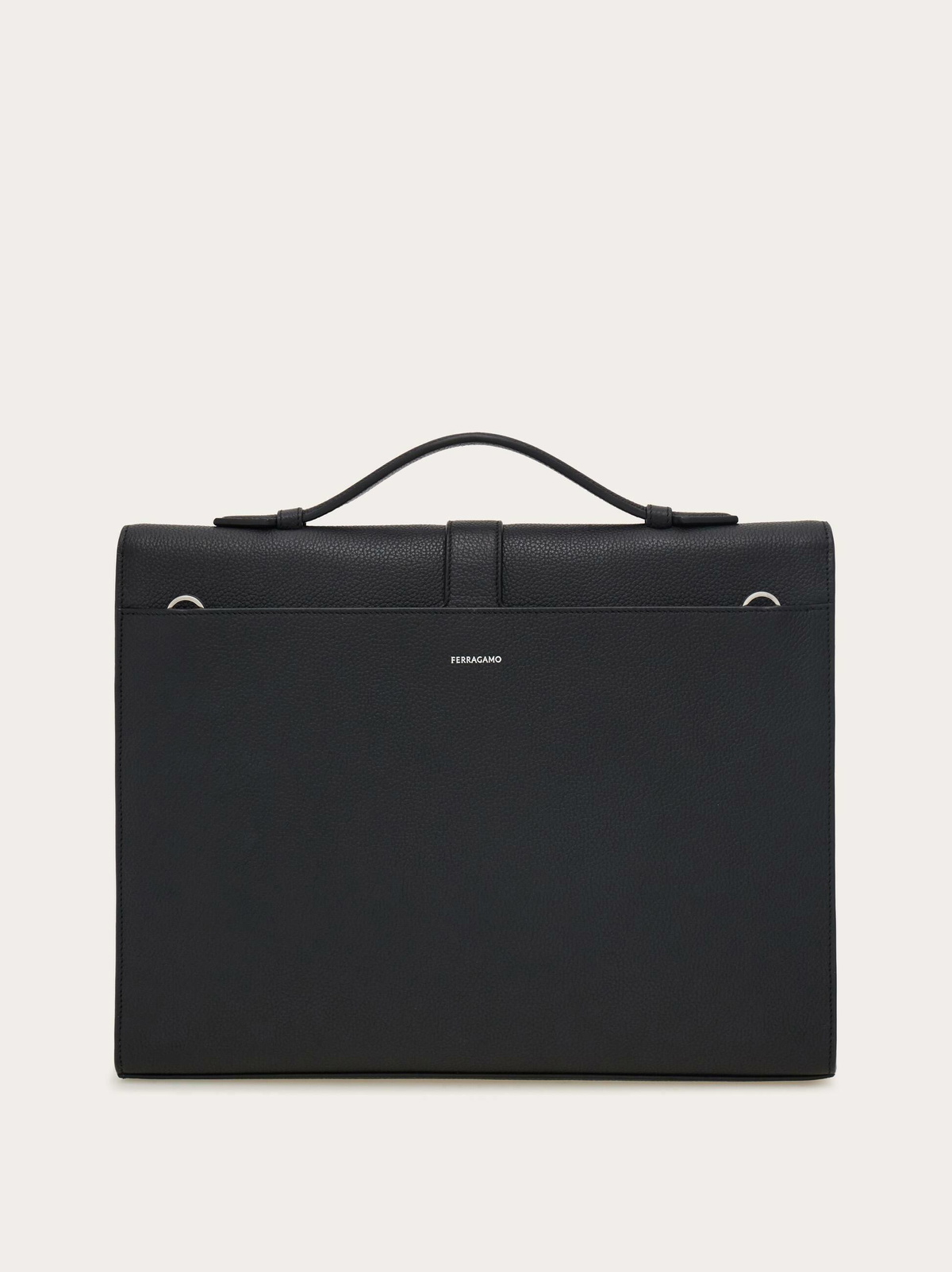 Ferragamo Mens Hug buckle briefcase in Black