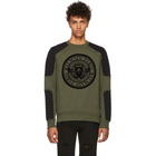 Balmain Green Flocked Coin Sweatshirt