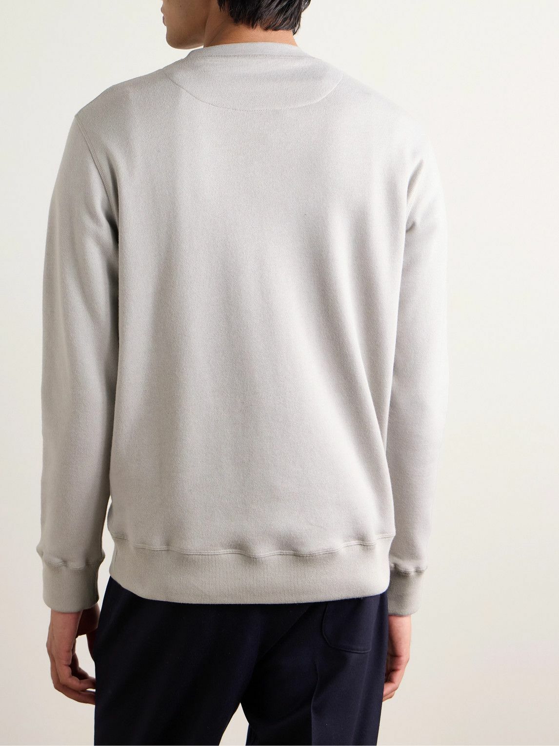 Kingsman - Logo-Embroidered Cotton and Cashmere-Blend Jersey Sweatshirt - Gray