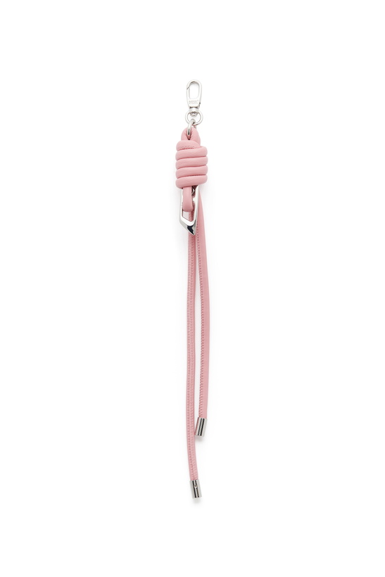 Photo: Diesel Knotted-straps charm in metal and PU - Charms and Keyrings - Unisex - Pink