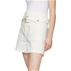 3.1 Phillip Lim White Belted Flap Pockets Shorts