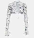 Roberta Einer Tie-front printed cropped cardigan