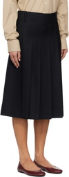 A.P.C. Black Pleated Midi Skirt