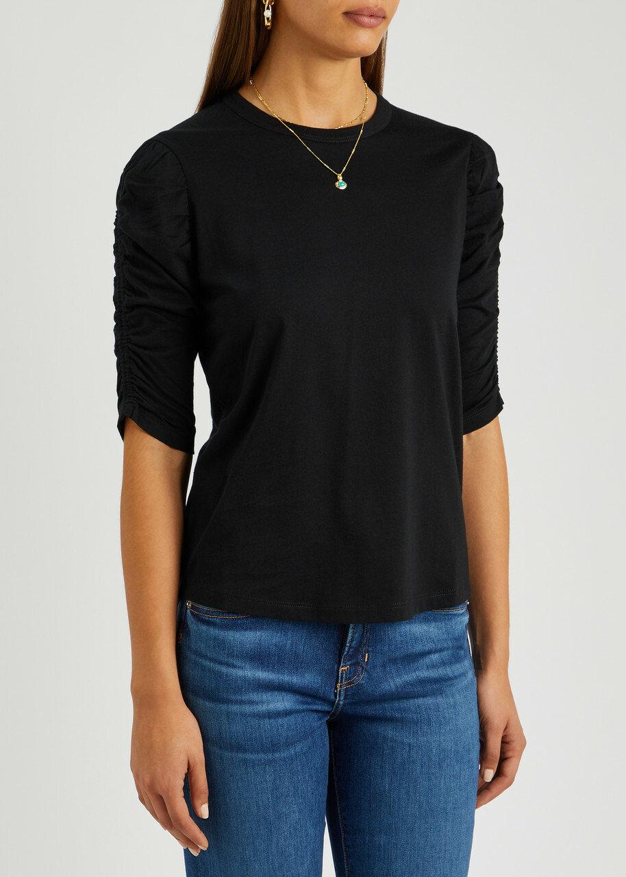 Veronica Beard Waldorf Cotton T-shirt Black