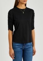 Veronica Beard Waldorf Cotton T-shirt Black