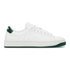 Kenzo White and Green Sport Logo Sneakers