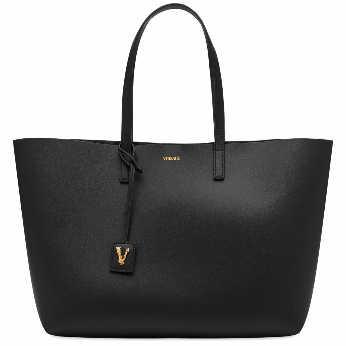 Versace Women's Leather Tote Bag in Black Anthracite Versace