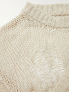 Rick Owens - Distressed Open-Knit Cashmere and Wool-Blend Sweater - Neutrals