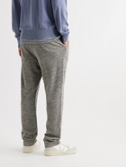 BARENA - Tapered Mélange Cotton and Linen-Blend Sweatpants - Gray