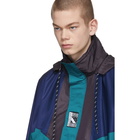 Balenciaga Blue and Navy Double Hem Windbreaker Coat