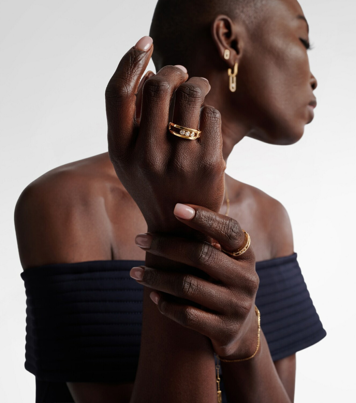 Messika Move Classique 18kt gold ring with diamonds