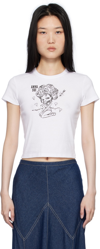 Photo: Anna Sui White Crewneck Beach Girl Baby T-shirt