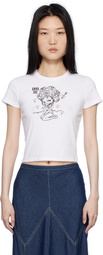 Anna Sui White Crewneck Beach Girl Baby T-shirt