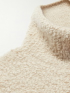Brioni - Cashmere and Silk-Blend Bouclé Mock-Neck Sweater - Neutrals